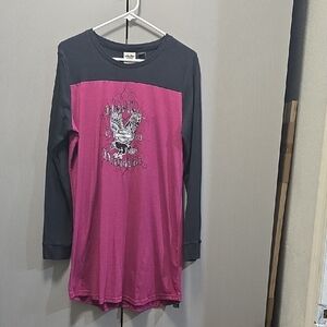 Harley-Davidson Long Sleeve Tee - Dark Pink and Charcoal